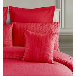 1000TC Premium Ultra Soft Seersucker Cushion Covers - 2 Pack - Red