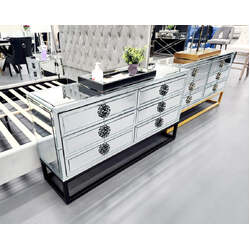 Athens Mirrored Dresser Table -Black