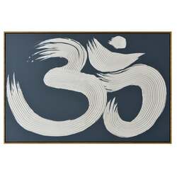 120X80cm Modern Mantra: Echoes of AUM Dark Wood Framed Hand Painted Canvas Wall Art