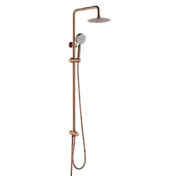 2023 Brushed Rose Gold Copper Solid Stainless Steel 304 made shower set w diverter 200 mm head sprayer hand held head