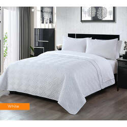 3 piece embossed comforter set king white