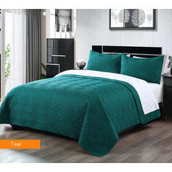 3 piece embossed comforter set queen teal