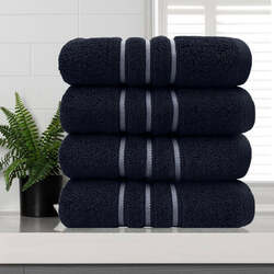 amor classic dobby stripe super soft premium cotton hand towel 4 pcs sailor blue