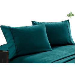 400 thread count bamboo cotton twin pack pillowcase teal