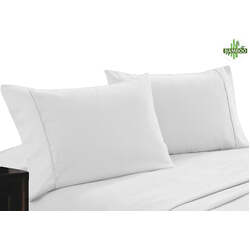 400 thread count bamboo cotton twin pack pillowcase white