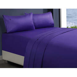 1000tc egyptian cotton 1 fitted sheet and 2 pillowcases king single violet