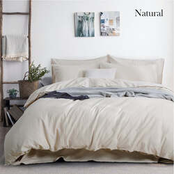 luxurious linen cotton quilt cover set queen natural