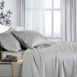 1000tc bamboo cotton sheet set mega queen silver