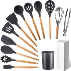 12pcs Silicone Utensils Set Black