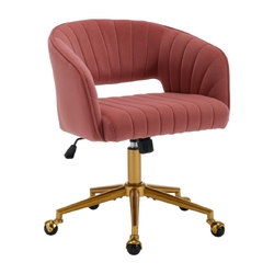 Velvet Home Office Chair- Rose