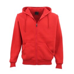 Adult Unisex Zip Plain Fleece Hoodie Hooded Jacket Mens Sweatshirt Jumper XS-8XL, Red, 6XL