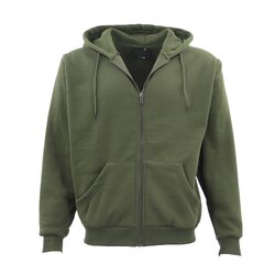 Adult Unisex Zip Plain Fleece Hoodie Hooded Jacket Mens Sweatshirt Jumper XS-8XL, Olive, 4XL