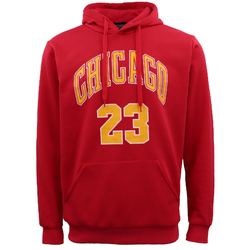 Men's Fleece Pullover Hoodie Jacket Sports Jumper Jersey Chicago Golden State, Red - Chicago 23, S