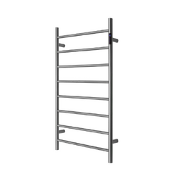 Premium Gunmetal Heated Towel Rack with LED- 8 Bars, Round Design, AU Standard, 1000x620mm Wide