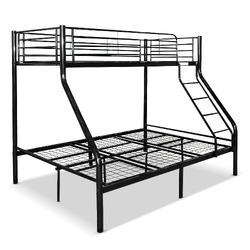 NEW Bunk Bed Double Single Triple Metal Frame Beds Children Bedroom Kids Furniture BLK