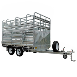 12x7 Dual Axle Flat Top Cattle/Livestock Trailer - 3500KG ATM with Side Rails and Ramps