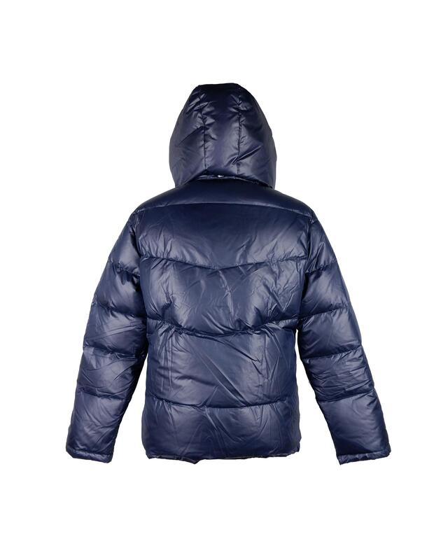 Removable Hood Blue Aquascutum Jacket with Goose Down Padding 54