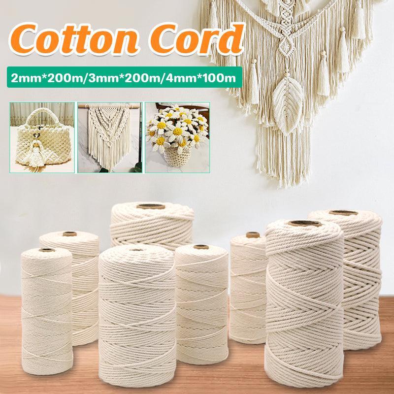 Natural Beige Macrame Cotton Rope 4mm X 100m Durable Twisted