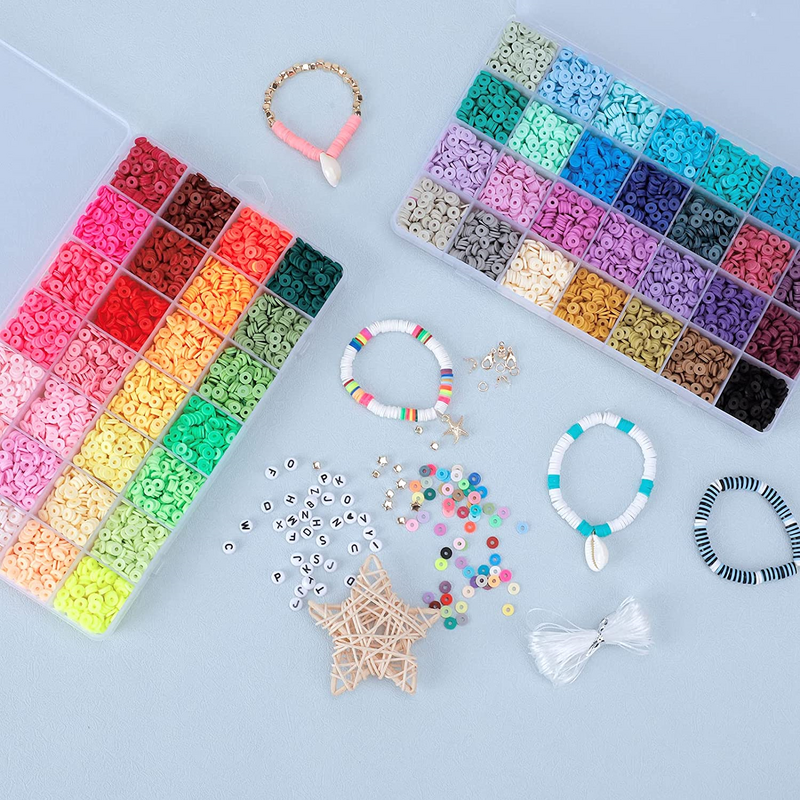 14420pcs Bracelet Beads Kit, 56 Colors, Charms, Strings