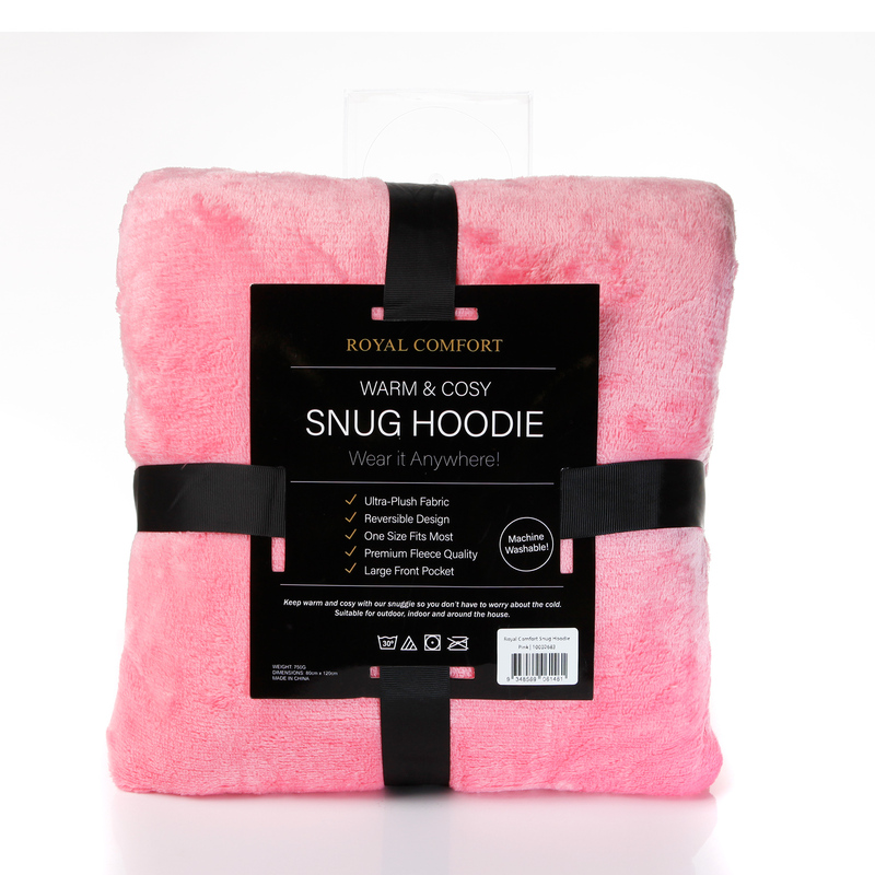 Royal Comfort Snug Hoodie Nightwear Super Soft Reversible Coral