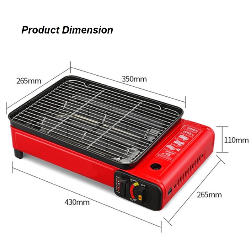 3300W Portable Camping Dual Fuel Stove, Butane & Propane Compatibility,  Piezo Electric Ignition Single Burner, Automatic Tank Ejection Overpressure