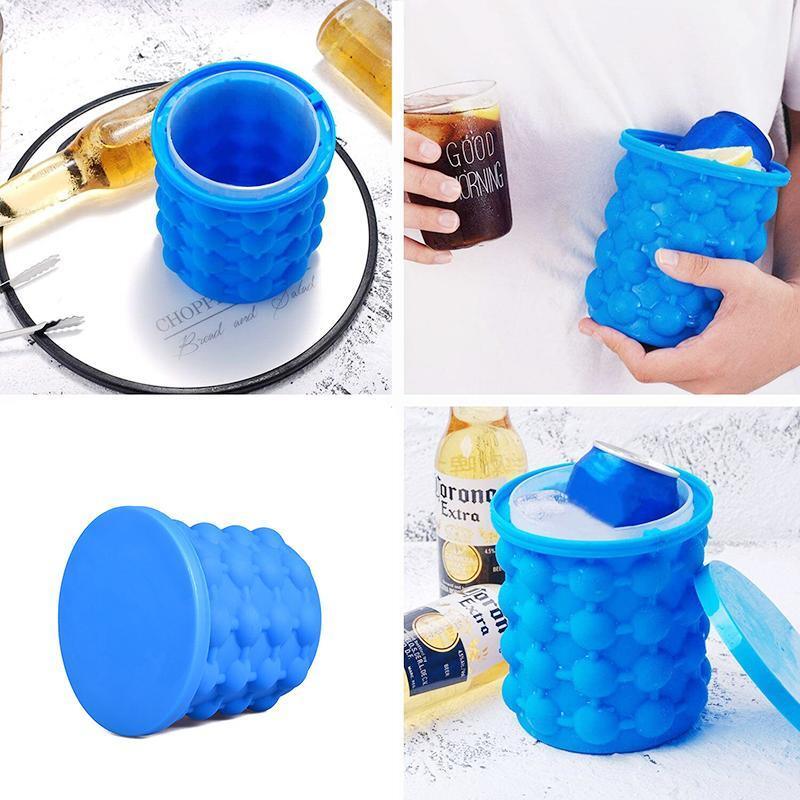 New Silicone Ice Cube Magic Maker Revolutionary Space Saving Ice Tray  Bucket AUS