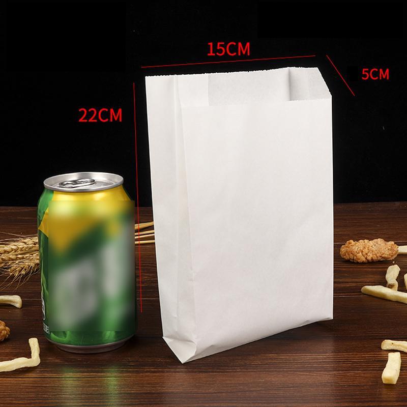 1000 pcs French Fries Fried chicken bag Oil proof white food Kraft