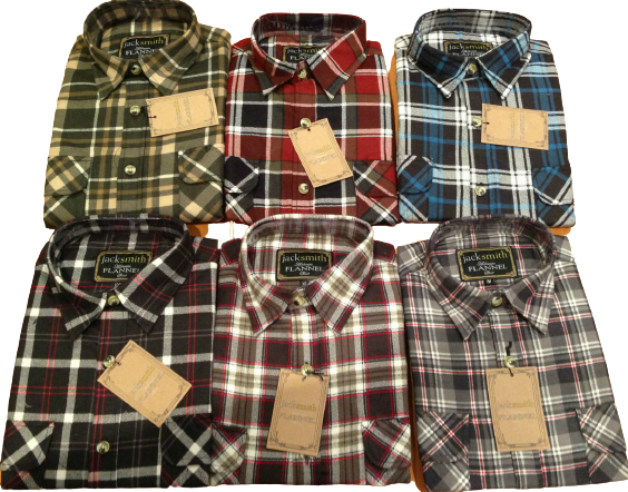 Mens FLANNELETTE SHIRT Check 100% COTTON Flannel Vintage Long Sleeve