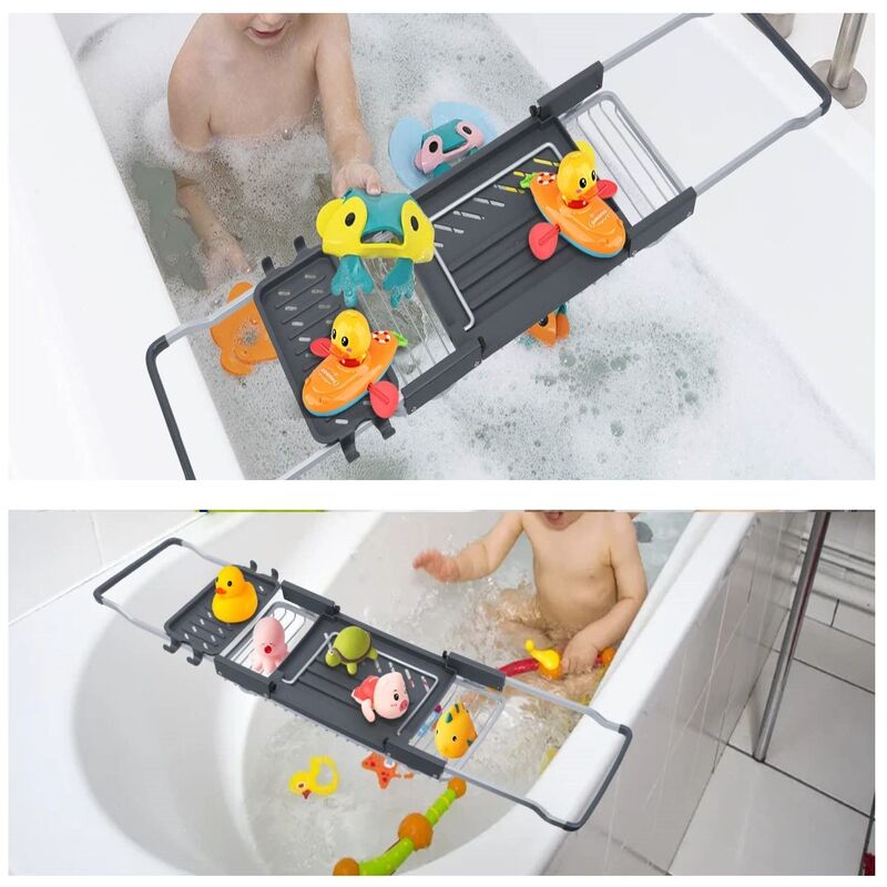 Scalable Bathtub Tray, Plastic Tub Shelf, Shower Bathtub Tray