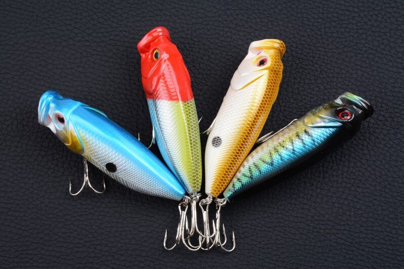 5X 8cm Popper Poppers Fishing Lure Lures Surface Tackle Fresh