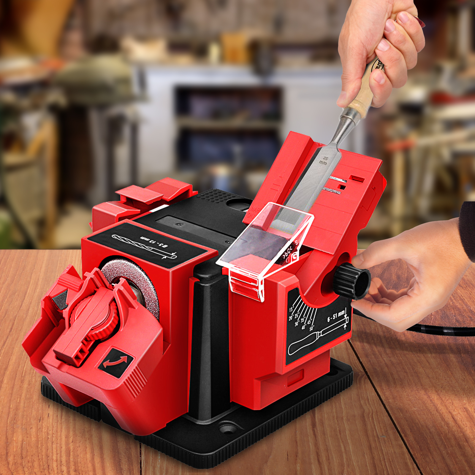 Multi Task Sharpener Multi Task Electric Sharpener Electric Sharpener  Multifunctional Sharpener 65W High Strength Household Electric Cutter  Sharpening Machine For Grinding US Plug 