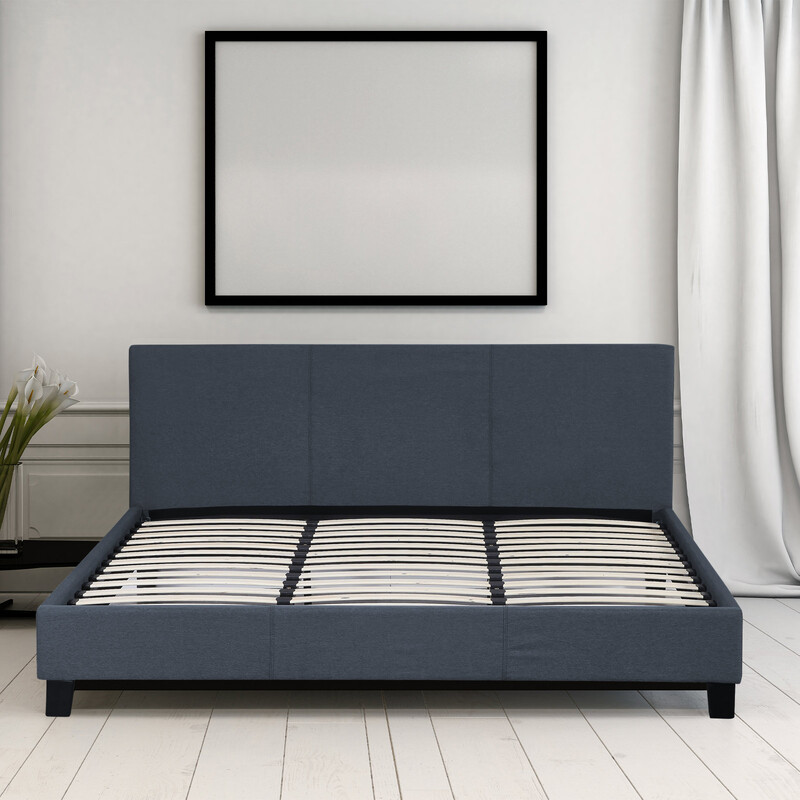 Milano solid wood upholstered platform deals bed