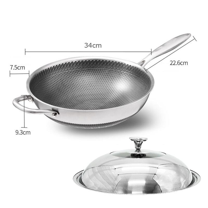 Extra Large Premium 316 Stainless Steel Non stick Honey Comb Wok