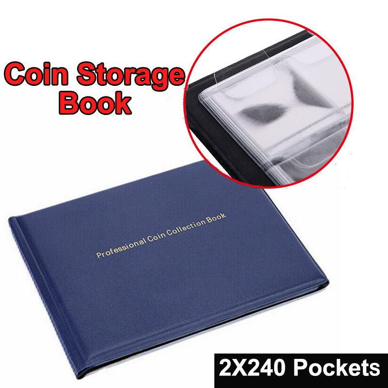 240 Coin Collecting Holder Collection Storage Coin Holder Pockets Album  Book US