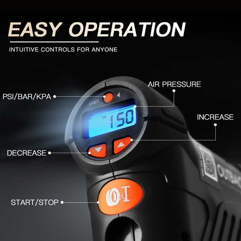 Air Hawk PRO Cordless Portable Air Compressor, Easy-to-Read Digital  Pressure Gauge …