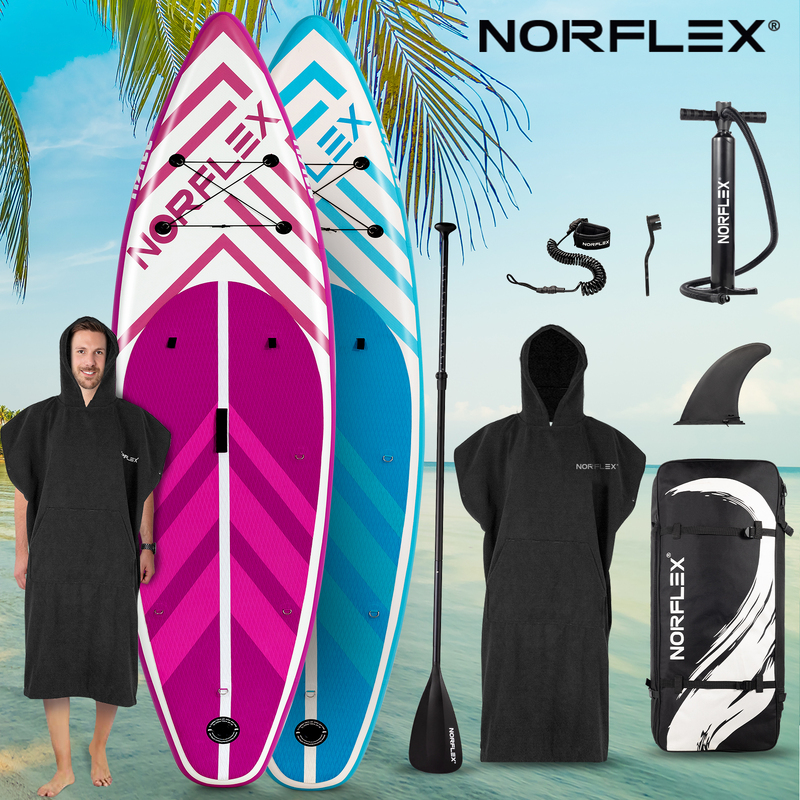 NORFLX Stand Up Paddle Board Inflatable SUP 10'6” Surfboard Paddleboard  Kayak PNK