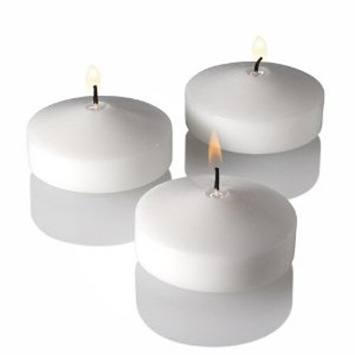 50 Pack of 8cm White Wax Floating Candles wedding party home event