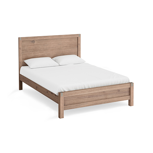 Bed Frame Queen Size in Solid Wood Veneered Acacia Bedroom Timber Slat ...