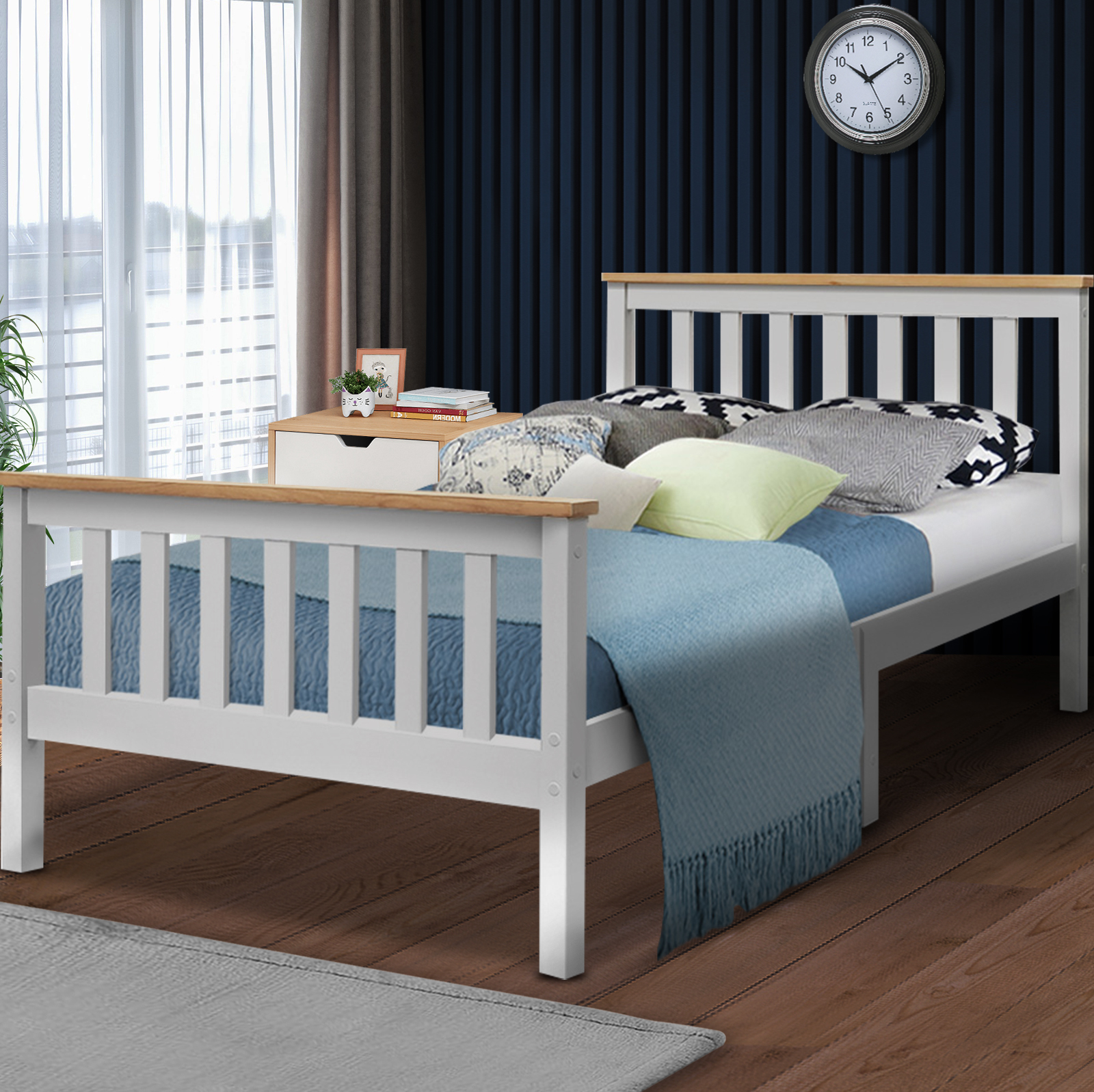 Artiss King Single Wooden Bed Frame Timber Kids Adults