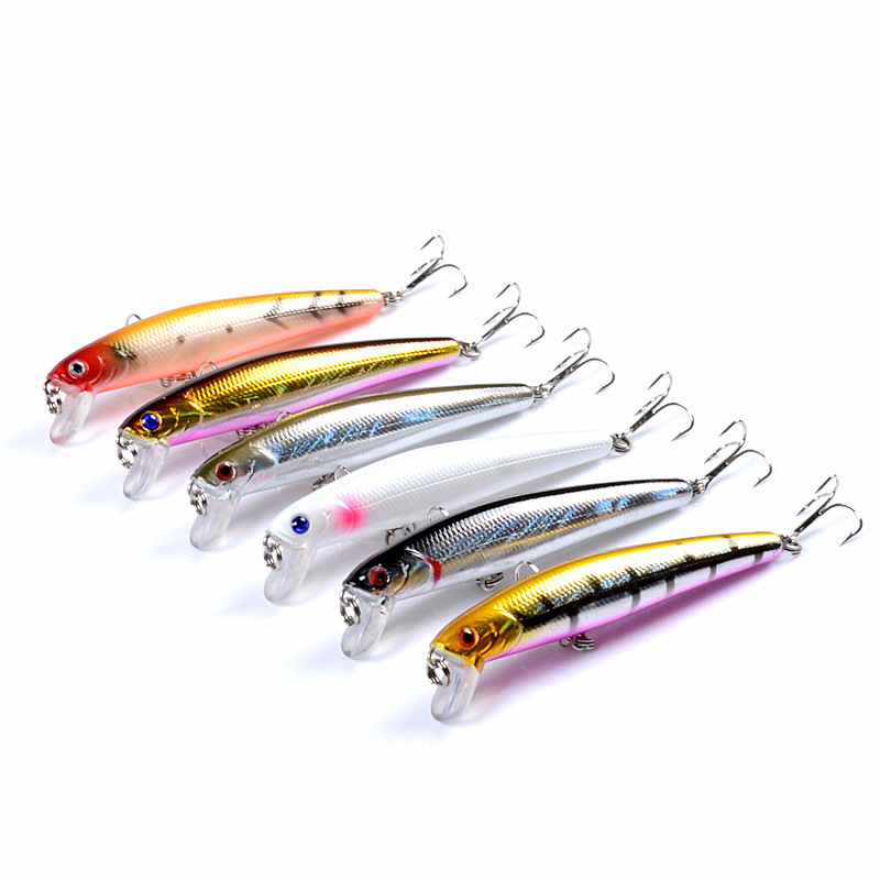 6x Topwater Fishing Lures Top Water Bass Fishing Lures for Minnow