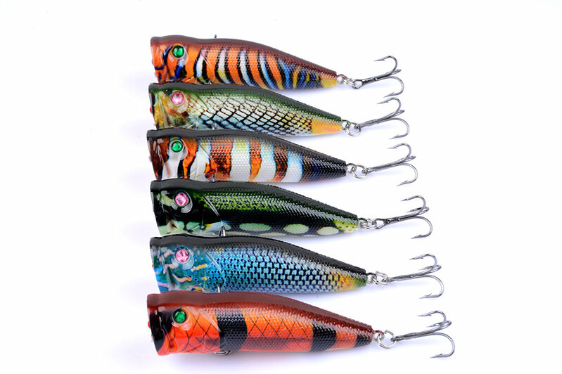 6X 7cm Popper Poppers Fishing Lure Lures Surface Tackle Fresh