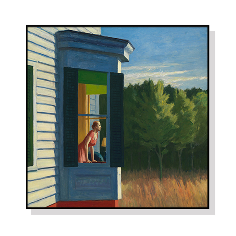 50cmx50cm Cape Cod Morning By Edward Hopper Black Frame Canvas