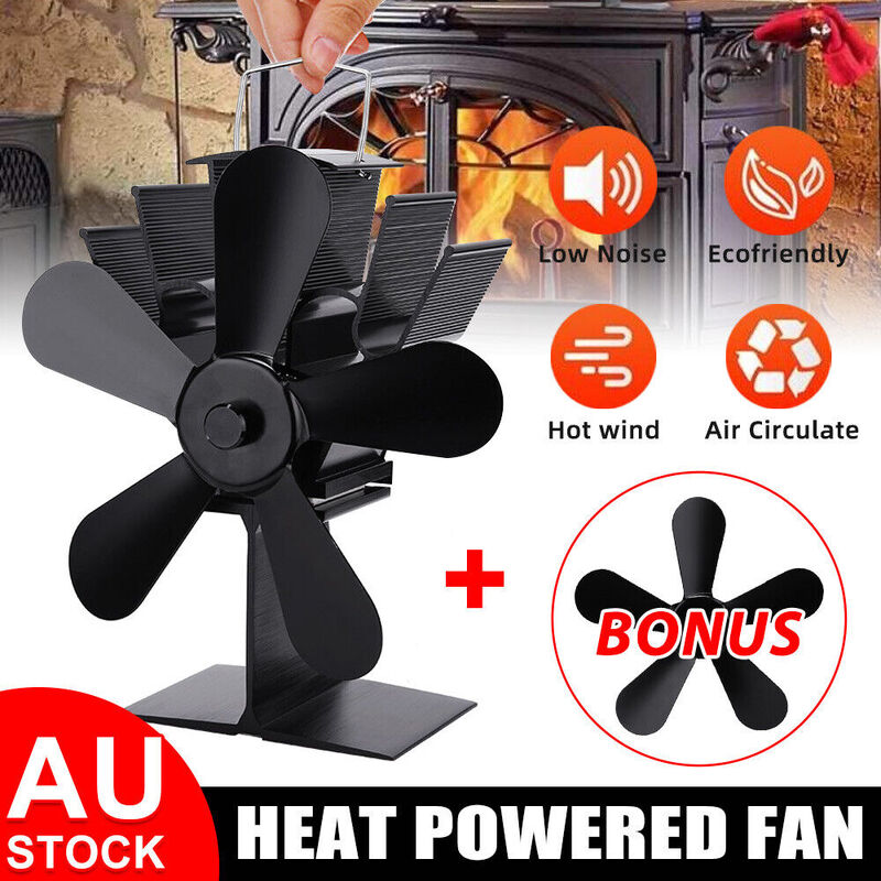 Wood Heater Fan Eco Heat Powered Self-Powered Silent for Fireplace ...