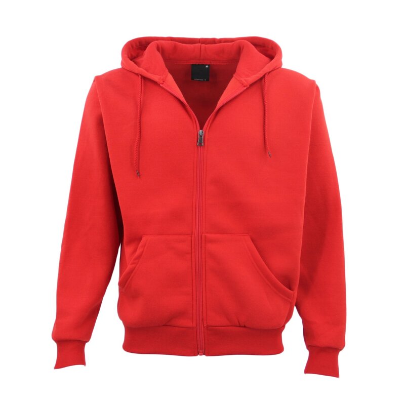 Adult Unisex Zip Plain Fleece Hoodie Hooded Jacket Mens Sweatshirt