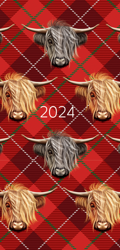 Highland Cows 2024 Flexi Pocket Diary Premium Planner Christmas New   BO20 DS 97315 