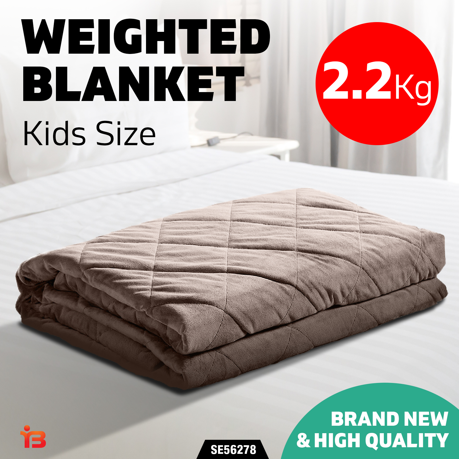 Anti Anxiety 2.2KGS Weighted Blanket Gravity Blankets Kids Size Mink